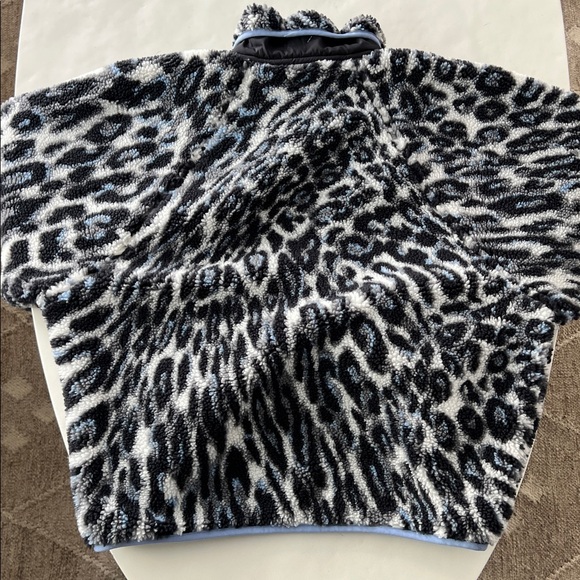 FP Movement Rocky Ridge Fleece Button Up Sweater Jacket Blue Leopard Cheetah S - Picture 5 of 9